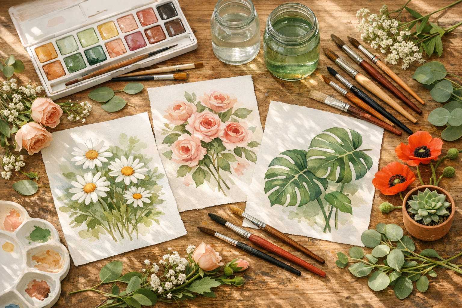 Easy Plant and Flower Painting Ideas for Beginners