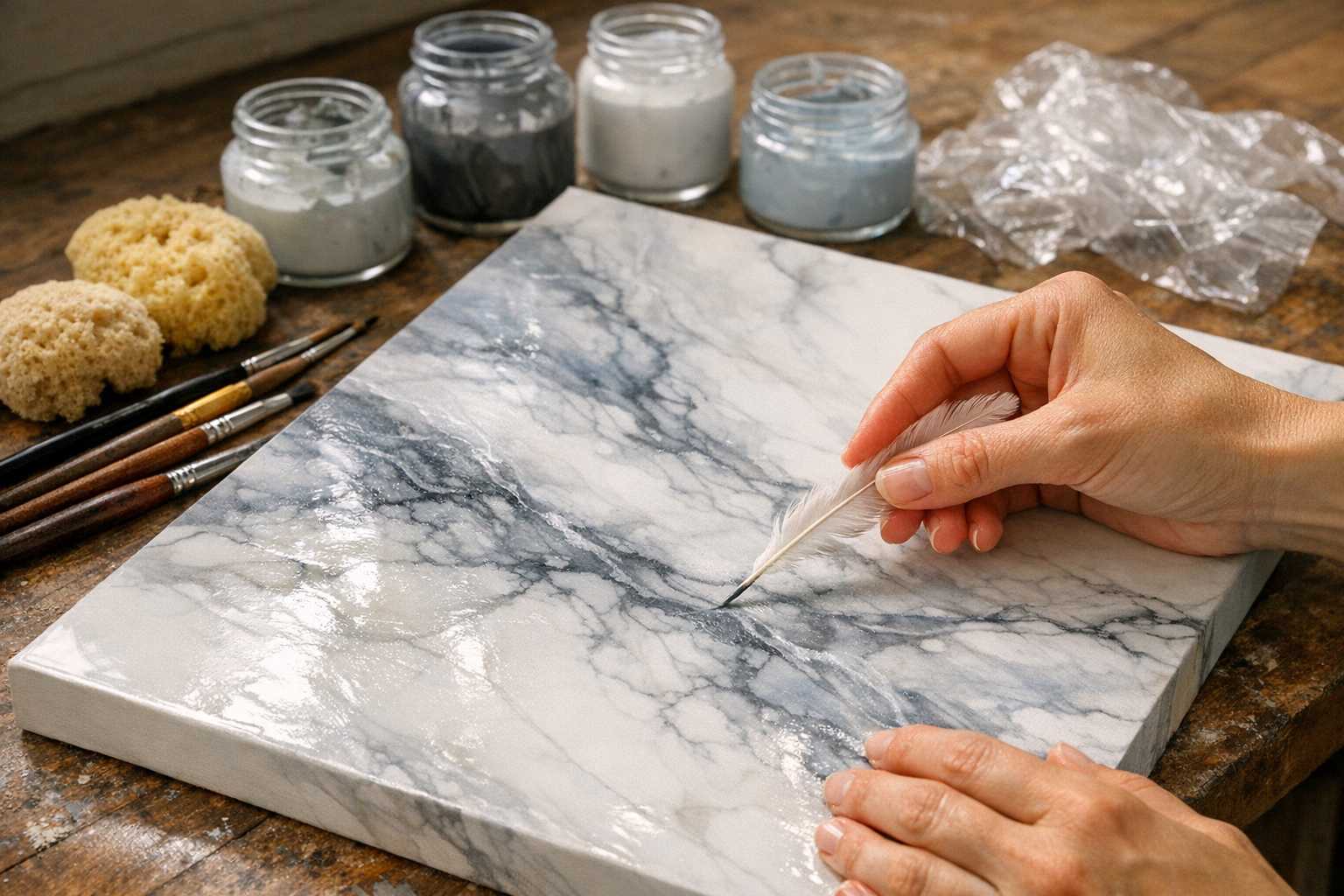 Easy Marble Effect Painting: Simple Swirl Techniques