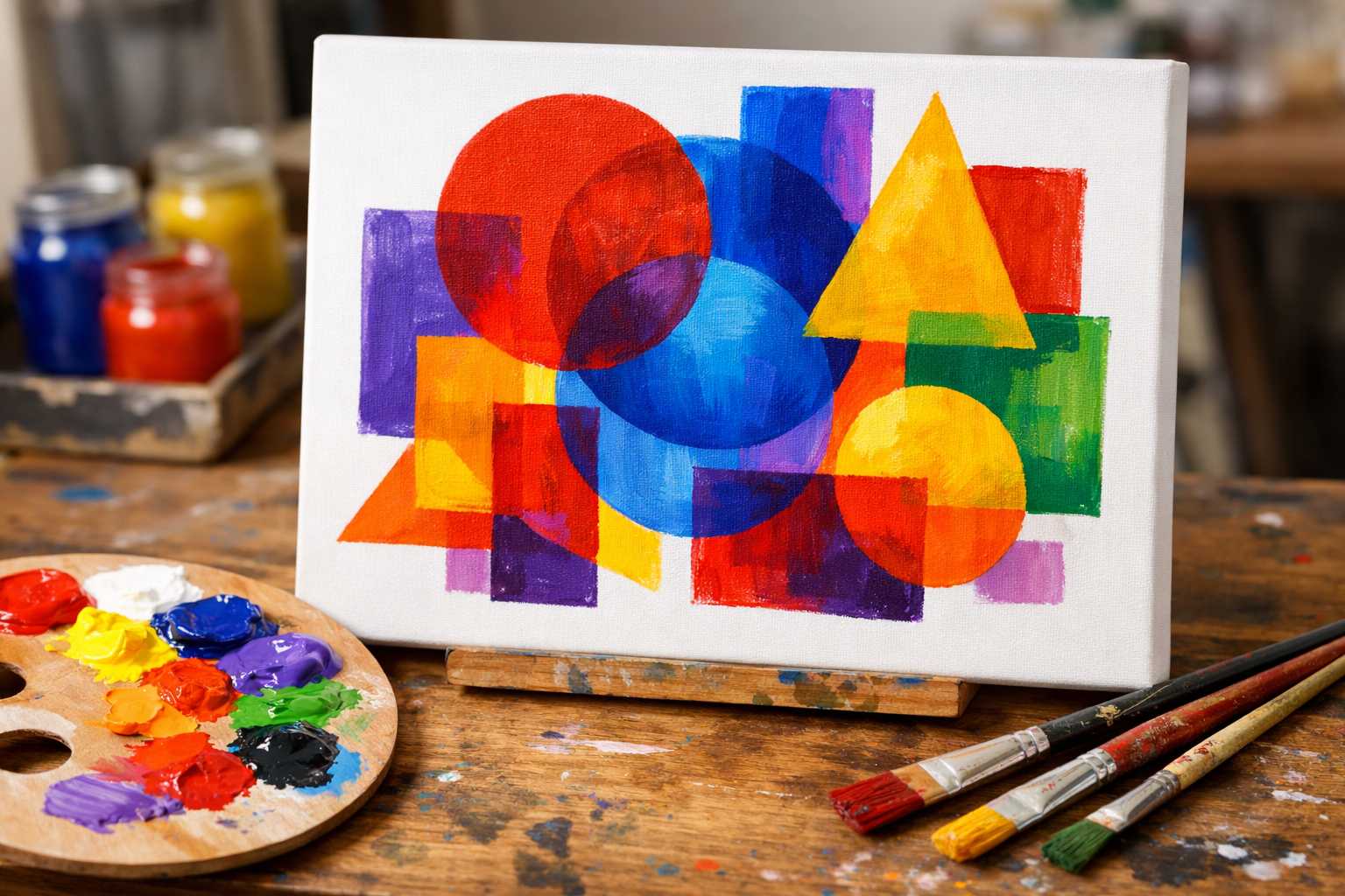5 Easy Abstract Painting Ideas Using Basic Shapes