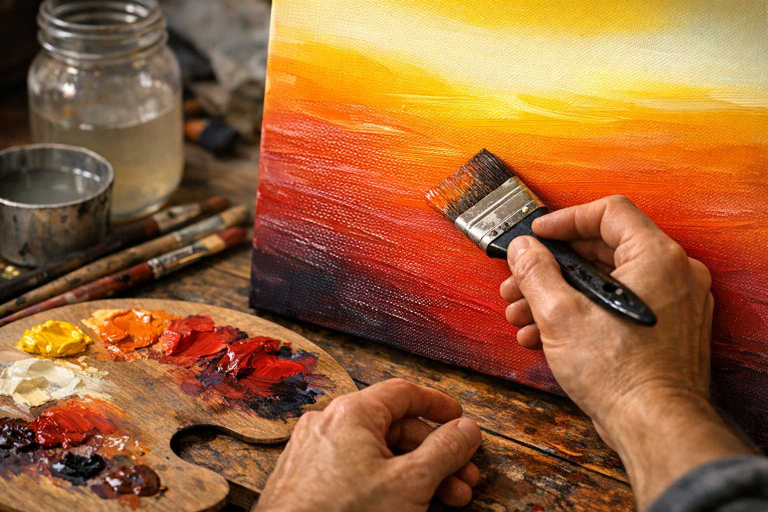 Easy Gradient Painting: Simple Color Blending Guide