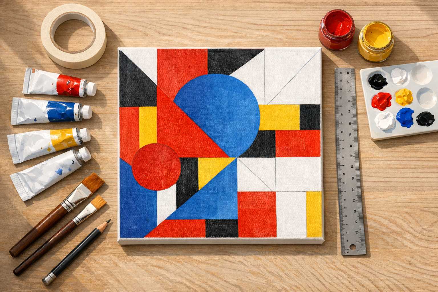 Easy Geometric Art: Simple Shape Painting Guide
