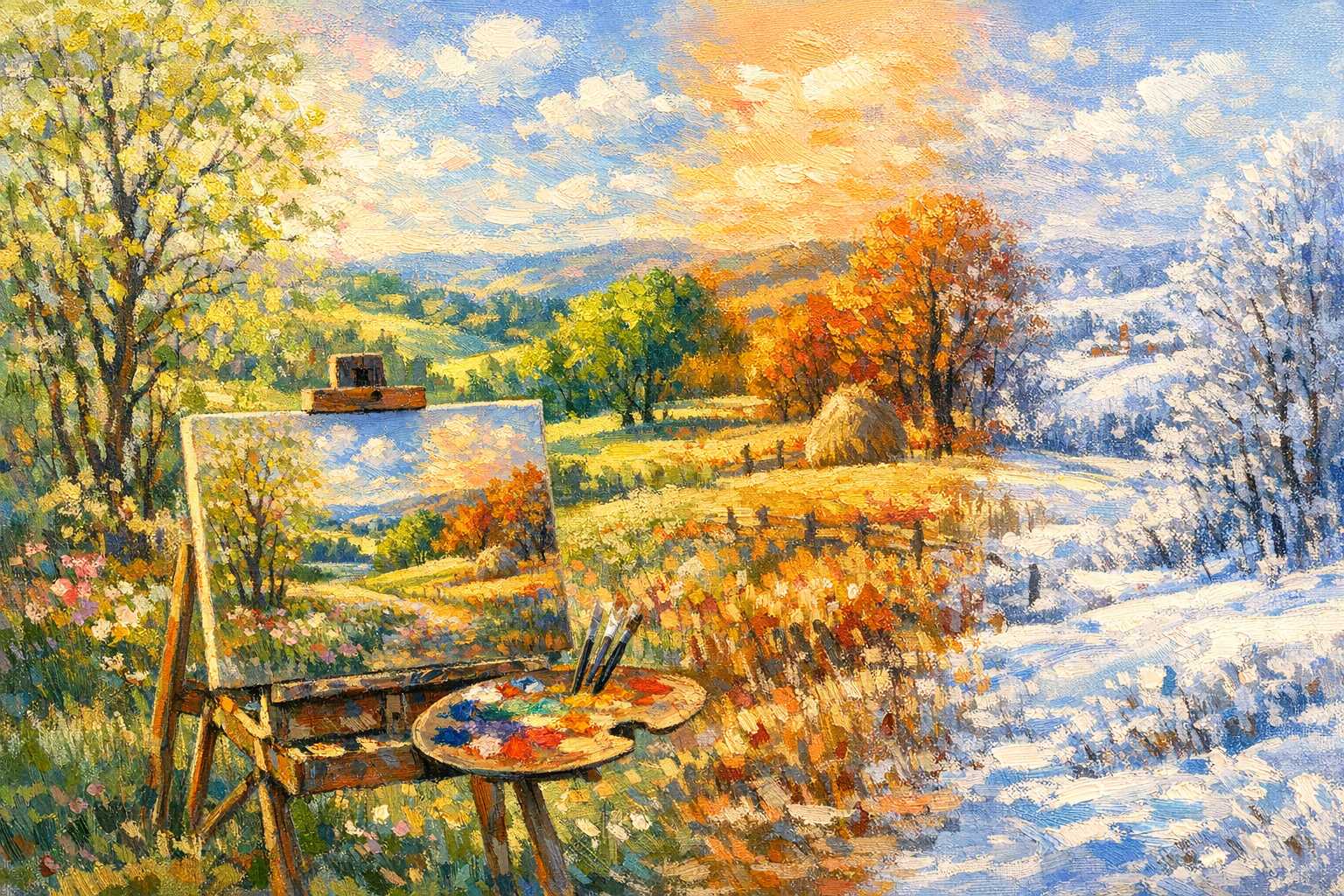 Seasonal Light Effects in Impressionist Landscapes
