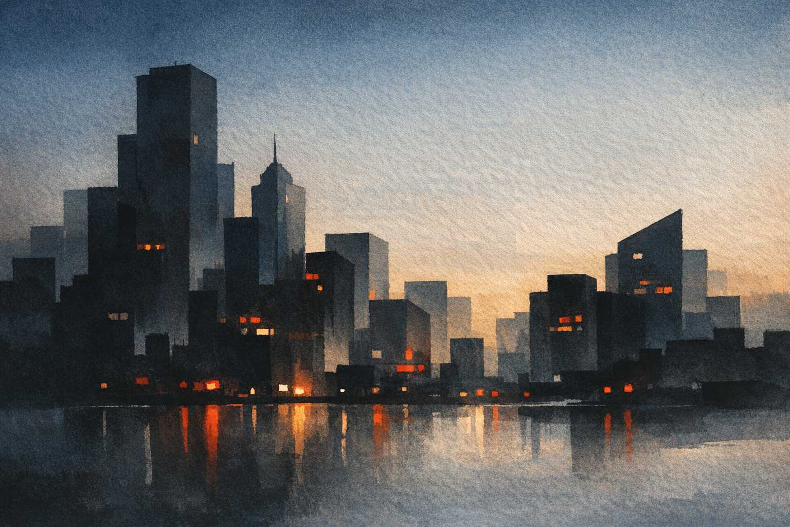 Urban Minimalist Painting: City Scenes Made Simple